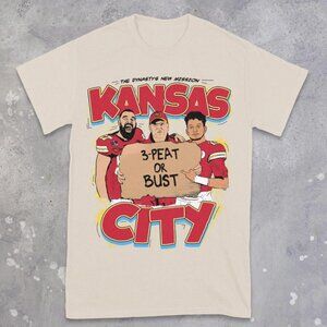 Kansas City Chiefs Shirt 3-Peat Or Bust T-shirt Chiefs Shirt Retro Chiefs Tee